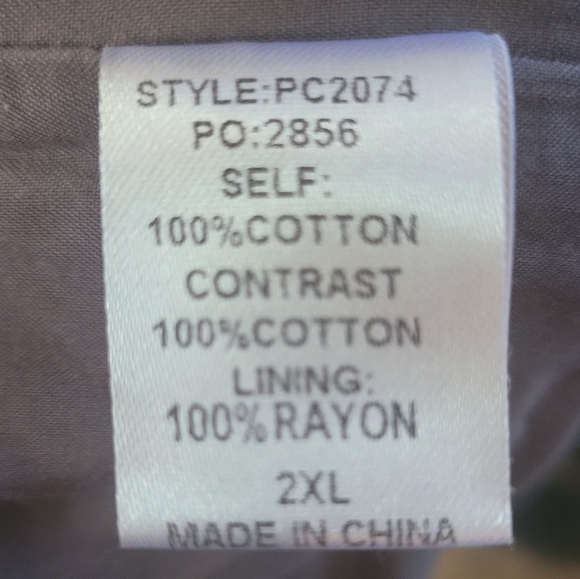 Gigio 100% Cotton 2XL Blue Embroidered Frayed Raw Hem Short Pockets - Picture 5 of 5